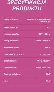 Słuchawki bezprzewodowe nauszne Mobilari M444018 12