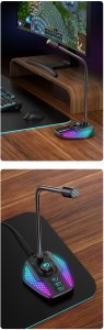 MIKROFON GAMINGOWY RGB DO KOMPUTERA LAPTOPA LED 13