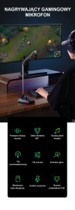 MIKROFON GAMINGOWY RGB DO KOMPUTERA LAPTOPA LED 3