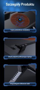PODSTAWKA PODKŁADKA CHŁODZĄCA POD LAPTOP-A 12-17' 12