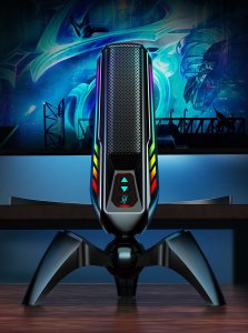 Mikrofon biurkowy do laptopa komputera z kolorowym podświetleniem RGB 2