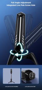 Mikrofon biurkowy do laptopa komputera z kolorowym podświetleniem RGB 9