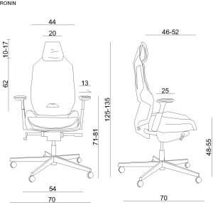 Fotel biurowy RONIN biały/czarny siatka UNIQUE 10