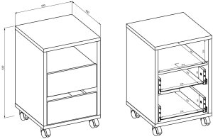 Kontenerek biurowy AGAPI czarny HELVETIA 7