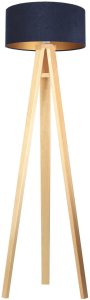 Lampa stojąca HOME 40 granatowa/złoty/sosna BPS KONCEPT 1