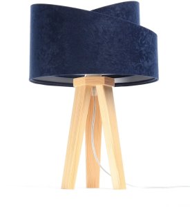 Lampa stołowa Belideco Lampa stołowa GEMSTONE granatowa/srebrna/sosna BPS KONCEPT 3