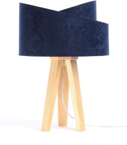 Lampa stołowa Belideco Lampa stołowa GEMSTONE granatowa/srebrna/sosna BPS KONCEPT 4