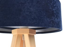 Lampa stołowa Belideco Lampa stołowa GEMSTONE granatowa/srebrna/sosna BPS KONCEPT 5