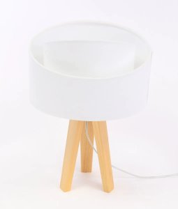 Lampa stołowa Belideco Lampa stołowa GEMSTONE biała/sosna BPS KONCEPT 2