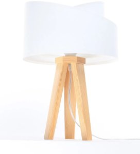 Lampa stołowa Belideco Lampa stołowa GEMSTONE biała/sosna BPS KONCEPT 3