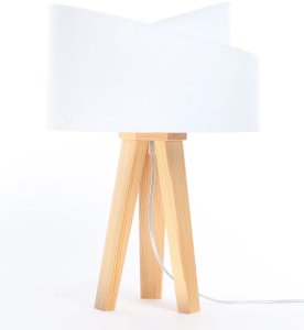 Lampa stołowa Belideco Lampa stołowa GEMSTONE biała/sosna BPS KONCEPT 4