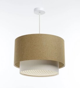 Lampa wisząca BPS KONCEPT Lampa wisząca ERUTAN DOUBLE RATTAN 40 żółta/kremowa 3