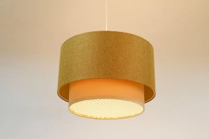 Lampa wisząca BPS KONCEPT Lampa wisząca ERUTAN DOUBLE RATTAN 40 żółta/kremowa 7