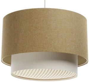 Lampa wisząca ERUTAN DOUBLE RATTAN 50 żółta/kremowa BPS KONCEPT 1