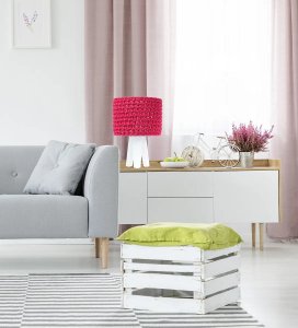 Lampa stołowa COTTON WOOD czerwona BPS KONCEPT 4