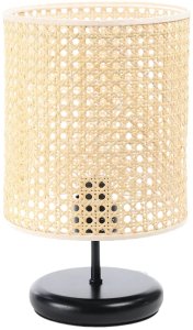 Lampa stołowa BOHO MIDI BLACK rattan naturalny BPS KONCEPT 1