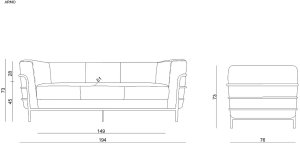 Sofa ARMO czarna UNIQUE 3