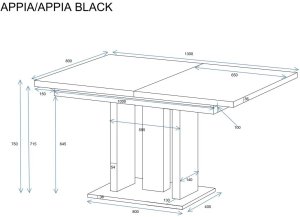 Stół rozkładany APPIA 130(210)x80 dąb artisan ENDO 1