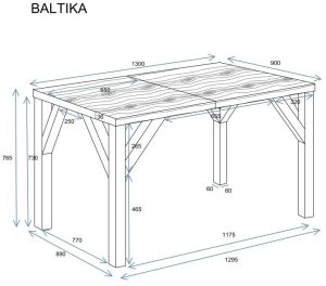 Stół rozkładany BALTIKA 130(240)x90 dąb stirling ENDO 1