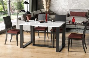 Stół rozkładany BORYS 130(210)x80 biały połysk ENDO 1