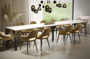 Stół rozkładany DUNAJ 130(240)x90 biały połysk ENDO 2