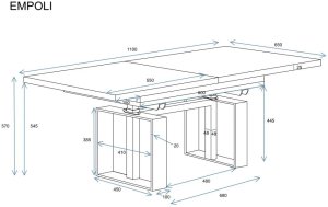 Ława rozkładana podnoszona EMPOLI 110(170)x65 dąb wotan ENDO 4