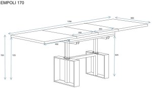 Ława rozkładana podnoszona EMPOLI 110(170)x65 dąb wotan ENDO 5