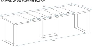 Stół rozkładany EWEREST MAX 130(330)x85 dąb złoty craft ENDO 4