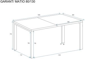 Malys Group Stół rozkładany GARANT 130(220)x80 dąb artisan ENDO 4
