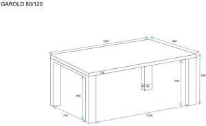 ENDO Ława GAROLD 120x80 dąb złoty craft 3