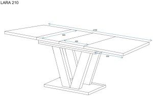 Malys Group Stół rozkładany LARA 130(210)x80 dąb stirling ENDO 2