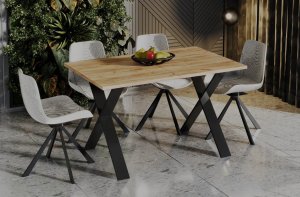 Stół rozkładany X 130(210)x80 dąb złoty craft ENDO 1