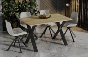 Stół rozkładany X 130(210)x80 dąb natura ENDO 1