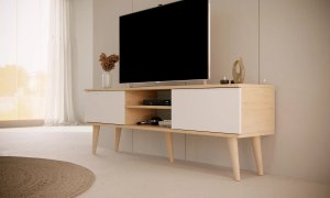 Szafka RTV TORONTO 160 dąb artisan/biała KOCOT MEBLE 6