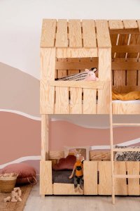 Łóżko piętrowe PAT 90x190 sosna ADEKO STOLARNIA 2