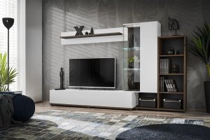 Meblościanka SILK II wiąz/biały połysk ASM Meble 1