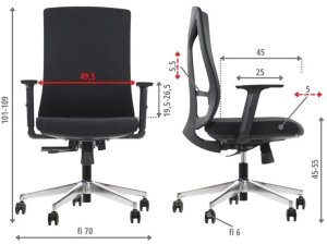 Fotel biurowy TONO czarny/chrom STEMA 12