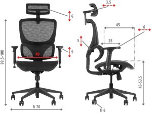 Fotel biurowy ERGONEW S1 czarny siatka STEMA 20