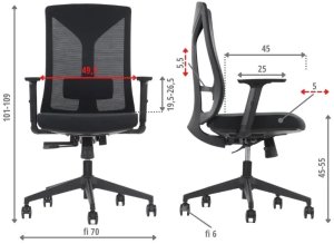 Fotel biurowy HAGER czarny STEMA 12