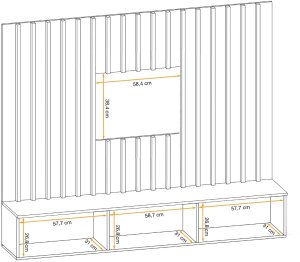 ASM Meble Szafka RTV VERTI 180 czarna + panel ścienny 3