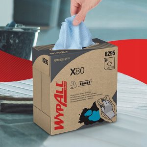 Kimberly-Clark WypAll X80 Power Clean POP-UP BOX - Czyściwo wielorazowe w odcinkach - Niebieskie 2
