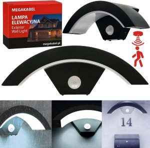 Lampa kinkiet ścienny elewacyjny LED 18W barwa zimna + PIR CY-30 MEGAKABEL 1