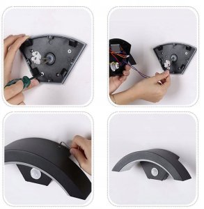 Lampa kinkiet ścienny elewacyjny LED 18W barwa zimna + PIR CY-30 MEGAKABEL 7