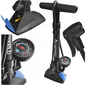 Pompka podłogowa rowerowa z manometrem Nexelo z zaciskiem na zawór 1