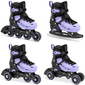 Rolki Spokey 4ONE z wymienną płozą regulowane fioletowe r. 34-38 2