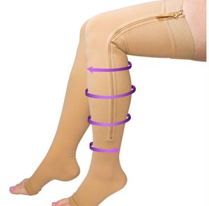 Pończochy uciskowe kompresyjne z zamkiem XXL zakolanówki samonośne 4