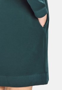 Sukienka bawełniana z długim rękawem Paula butelkowa zieleń Butelkowa Zieleń L 2