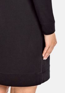 Sukienka bawełniana z długim rękawem Paula czarna Czarny L 3