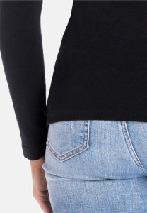 Bluzka damska bawełniana z dekoltem karo Leah czarna Czarny S 4