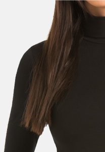 Golf damski z wiskozy z długim rękawem Evelyn czarny Czarny 4XL 2